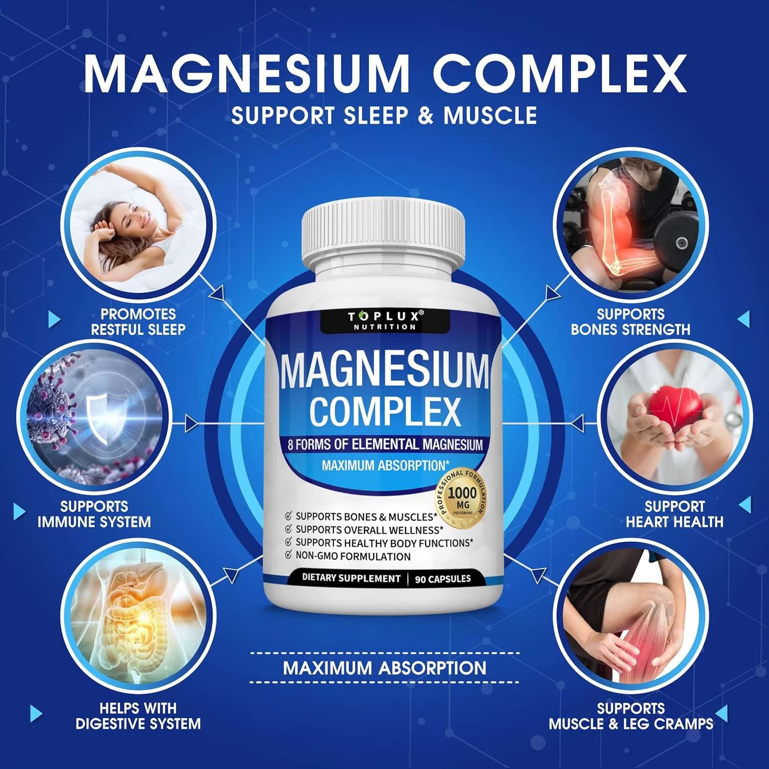 MAGNESIUM COMPLEX 90 CAPSULAS -BIENESTAR CARDIOVASCULAR Y NEUROLÓGICO